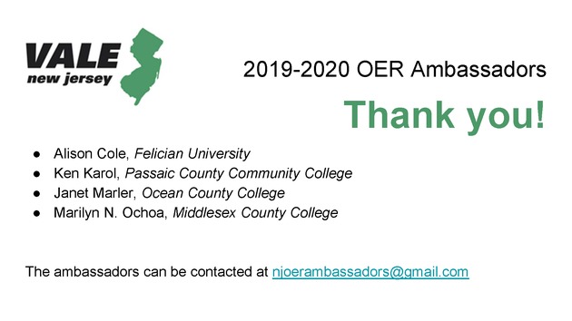 VALE Regional OER Workshop, County College of Morris - Page 67